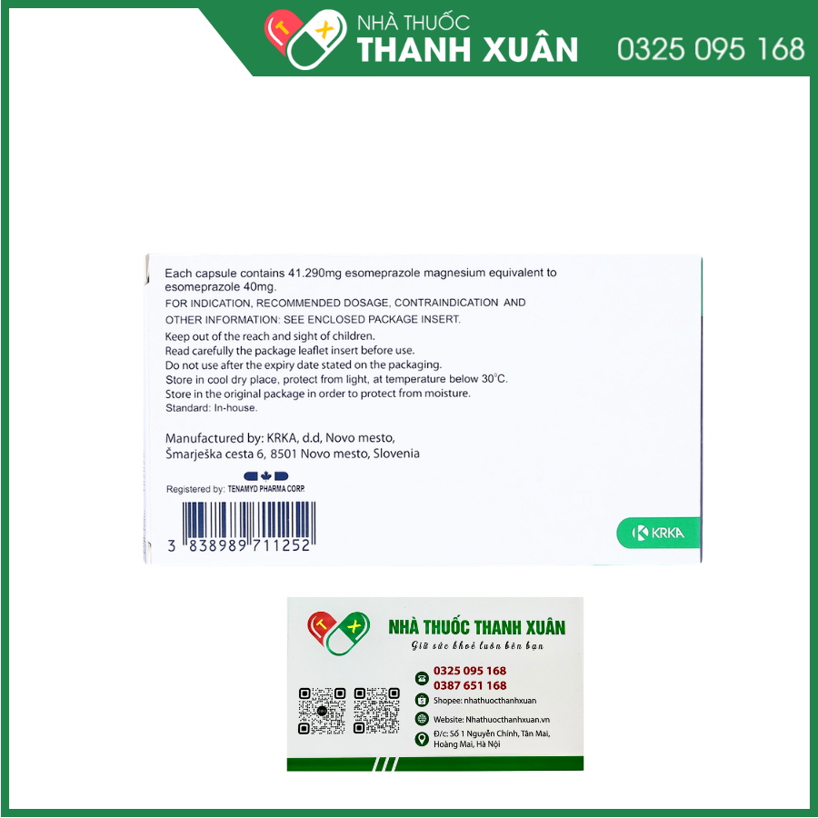 Emanera 40mg trị viêm loét thực quản do trào ngược